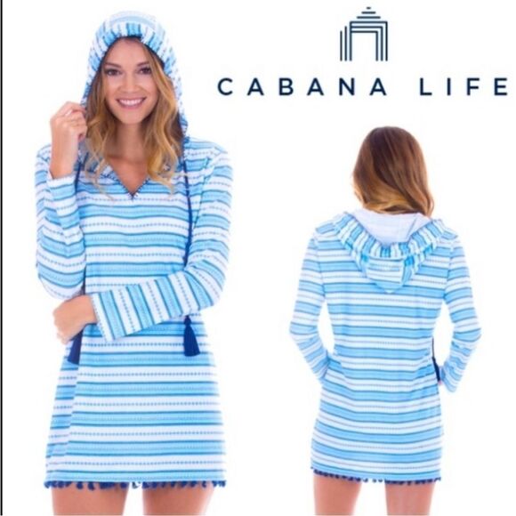 Cabana Life Jewel Bay Stripe Hooded Coverup Size Small NWOT - Picture 9 of 9